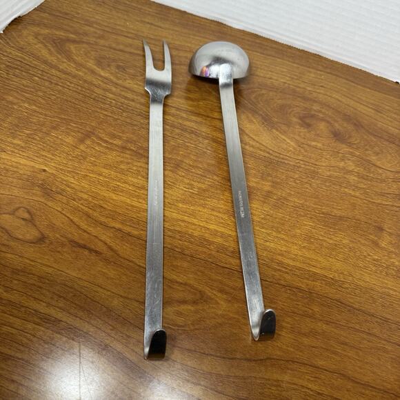 VTG Gero Zilmeta Stainless Trosje 2pc Set Meat For & Sauce Ladle Spoon Holland - Picture 2 of 3